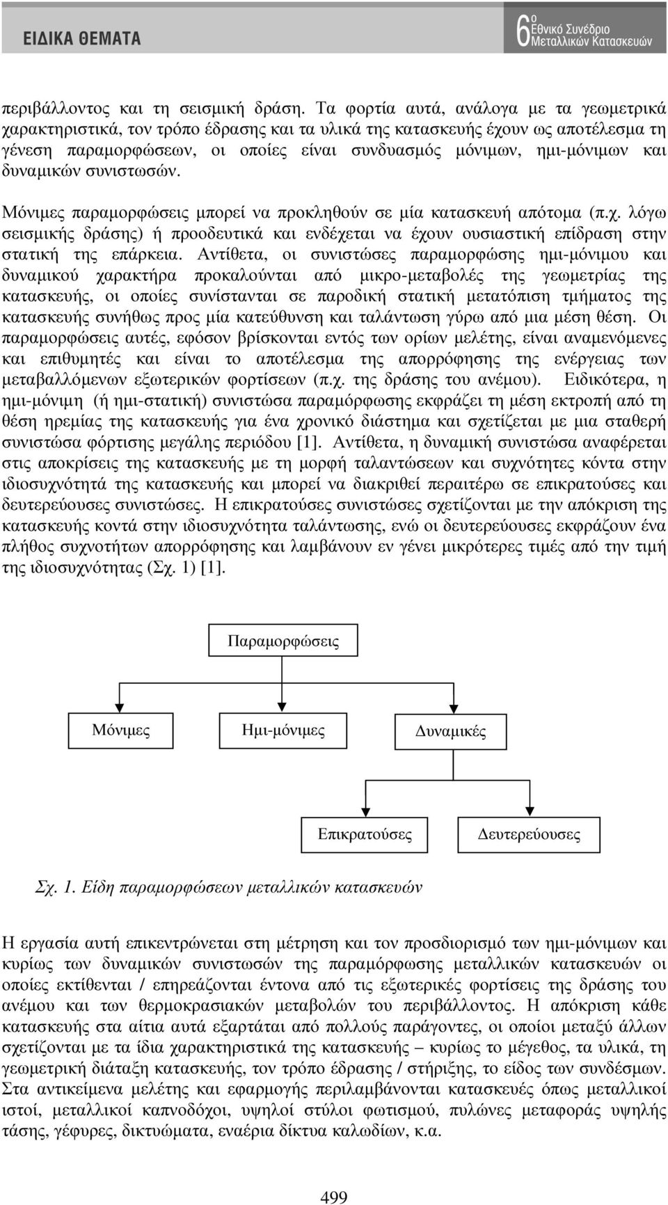 δυναµικών συνιστωσών. Μόνιµες παραµορφώσεις µπορεί να προκληθούν σε µία κατασκευή απότοµα (π.χ.