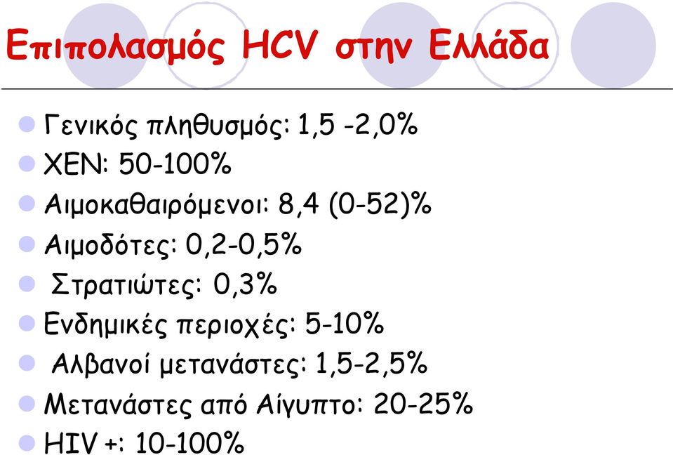 0,2-0,5% Στρατιώτες: 0,3% Ενδημικές περιοχές: 5-10%