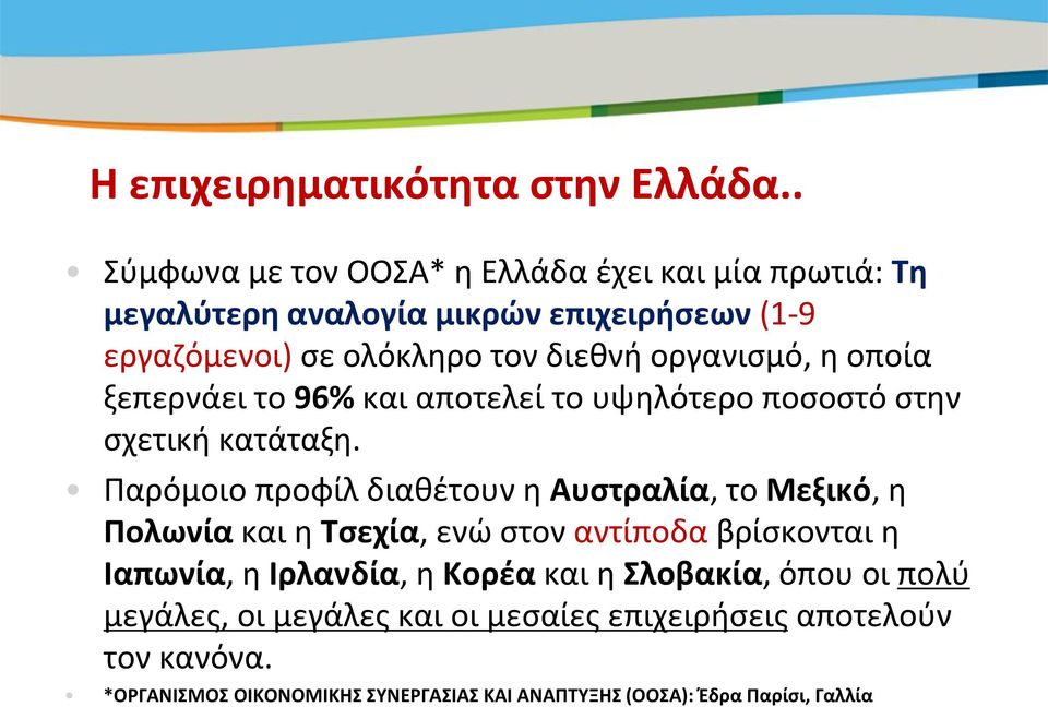 οργανισμό, η οποία ξεπερνάει το 96% και αποτελεί το υψηλότερο ποσοστό στην σχετική κατάταξη.