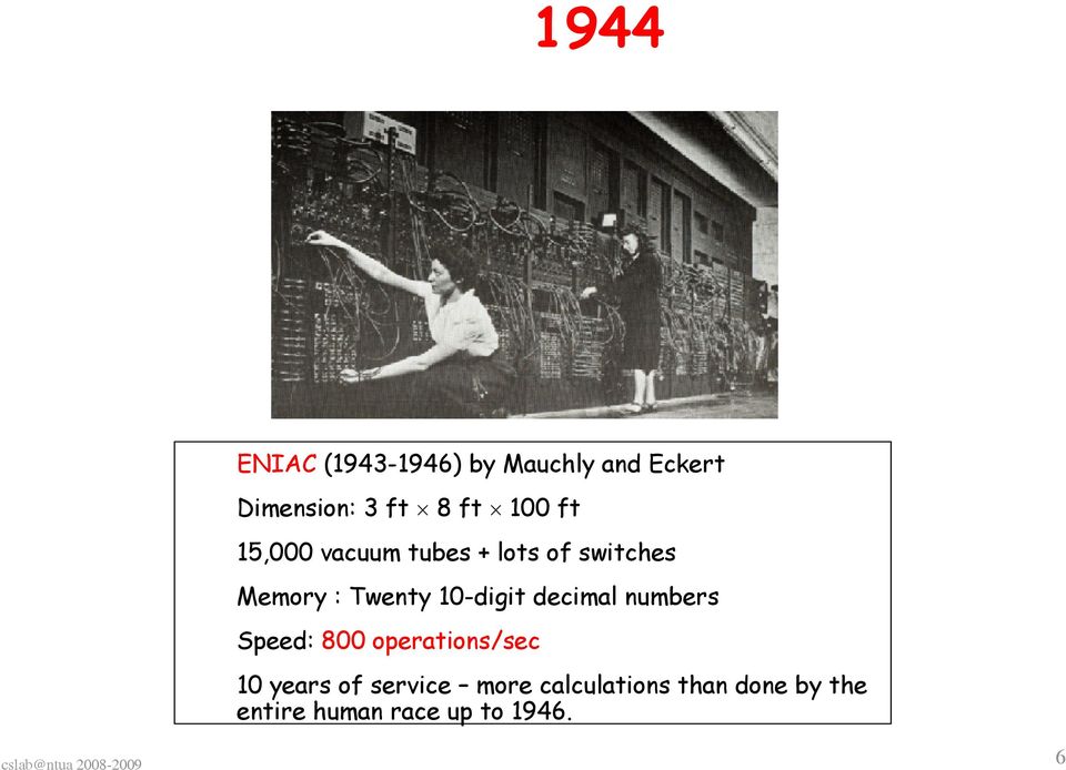 10-digit decimal numbers Speed: 800 operations/sec 10 years of