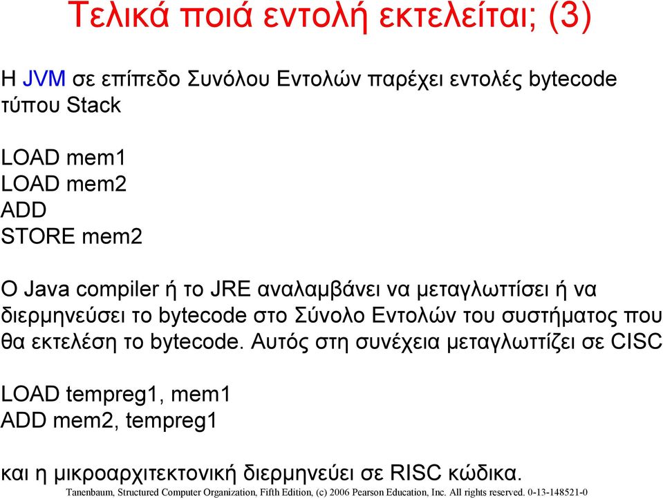 διερμηνεύσει το bytecode στο Σύνολο Εντολών του συστήματος που θα εκτελέση το bytecode.