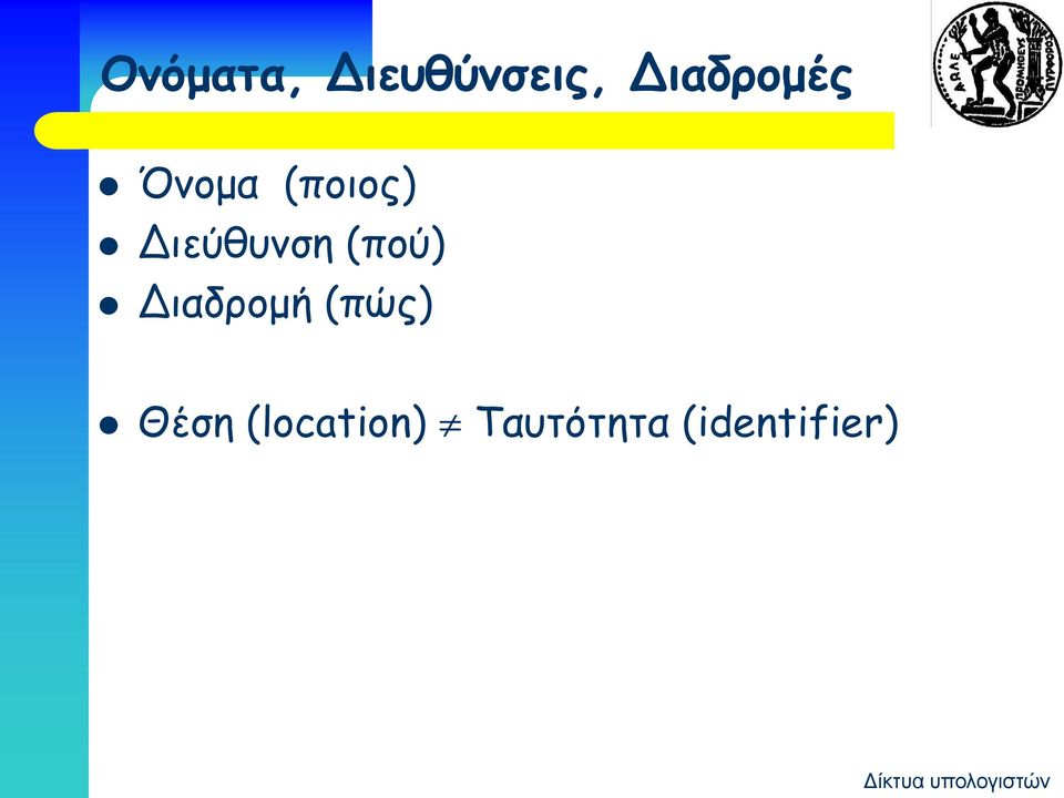 Διεύθυνση (πού) Διαδρομή