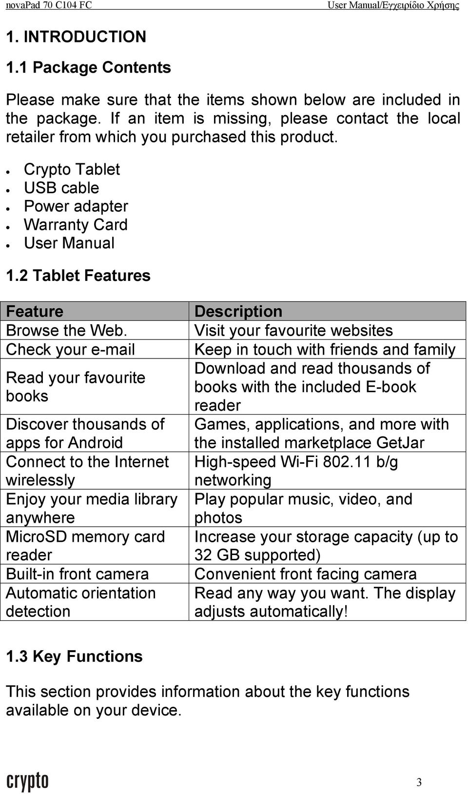 2 Tablet Features Feature Browse the Web.