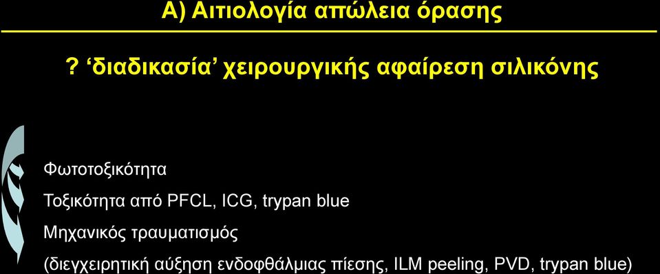 Φωηνηνμηθόηεηα Τνμηθόηεηα από PFCL, ICG, trypan blue