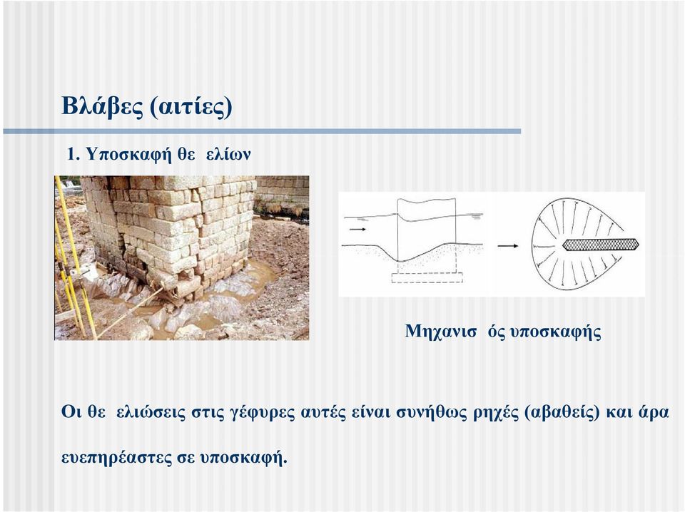 Οι θεμελιώσεις στις γέφυρες αυτές