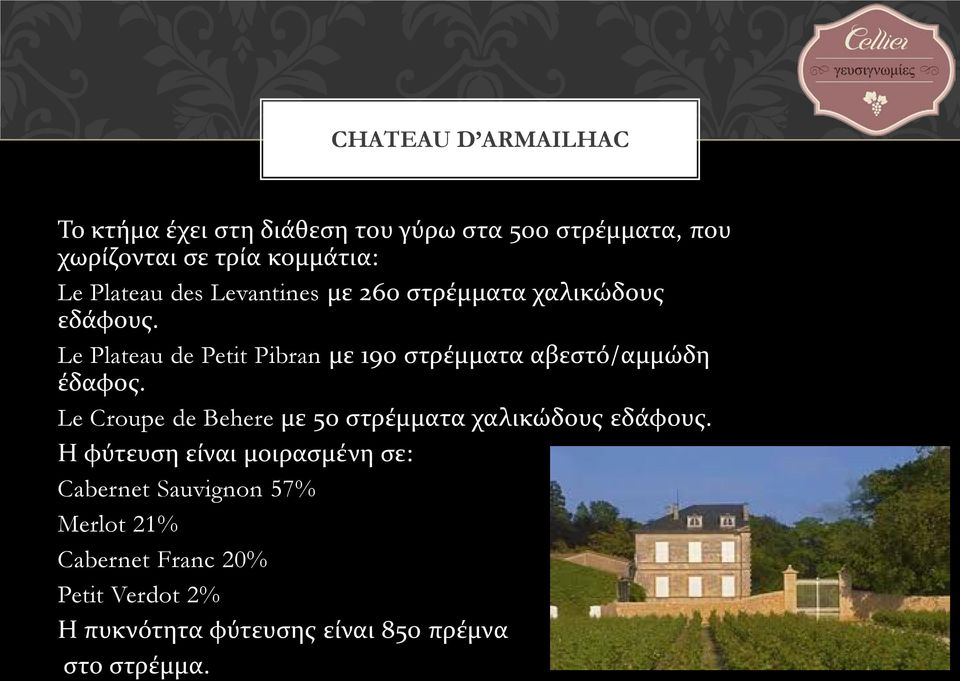 Le Plateau de Petit Pibran με 190 στρέμματα αβεστό/αμμώδη έδαφος.