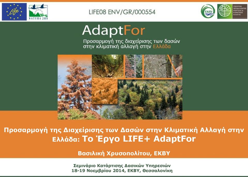 Έργο LIFE+ AdaptFor Βασιλική