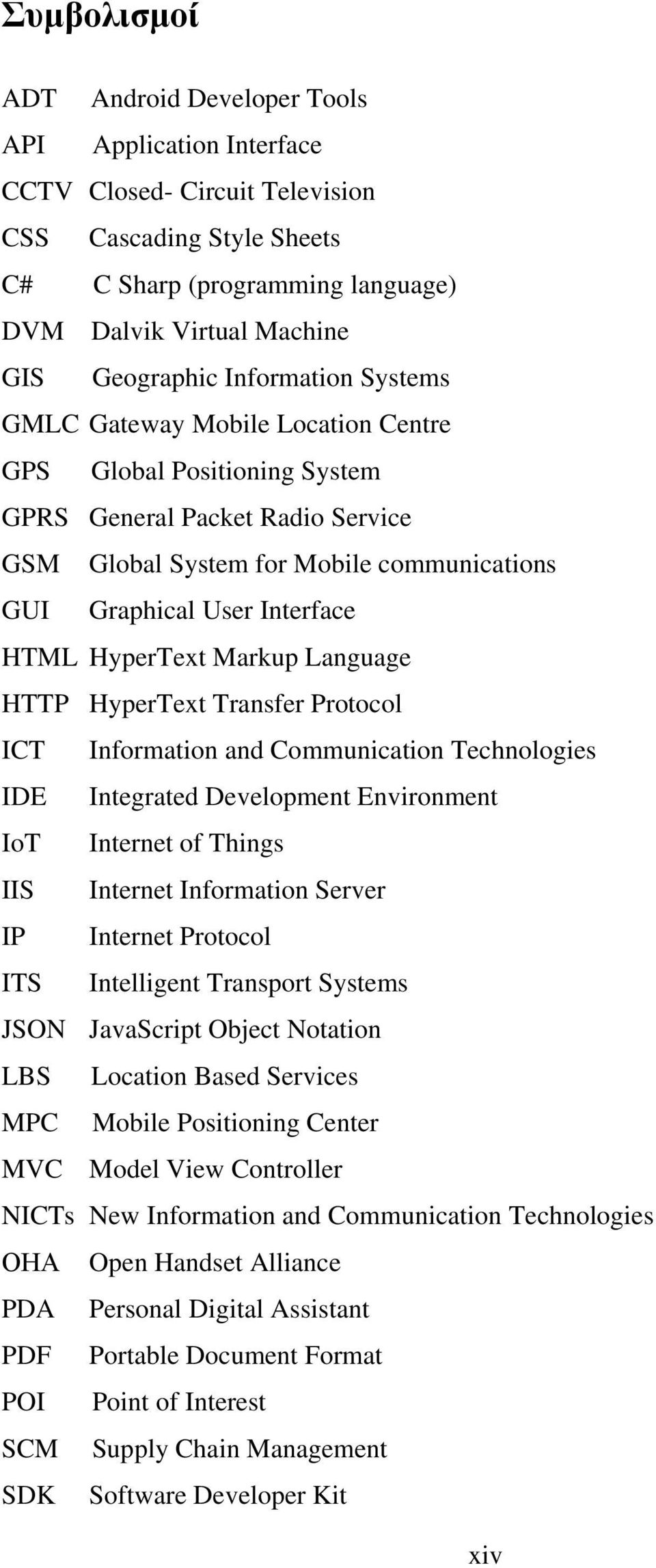 Interface HTML HyperText Markup Language HTTP HyperText Transfer Protocol ICT Information and Communication Technologies IDE Integrated Development Environment IoT Internet of Things IIS Internet