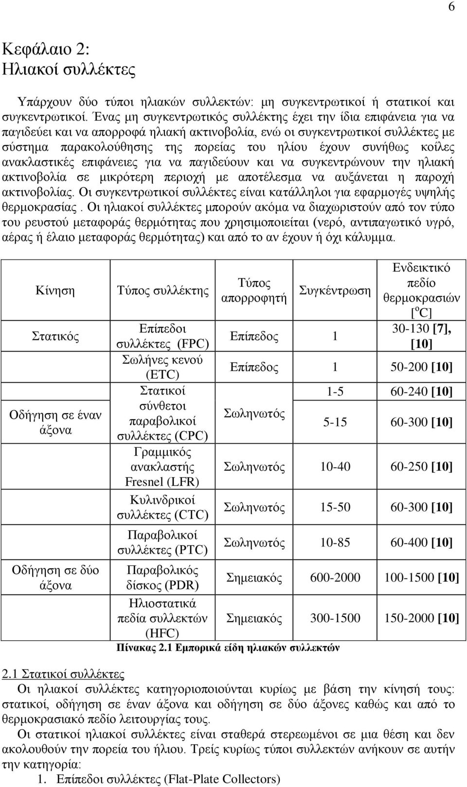 συνήθως κοίλες ανακλαστικές επιφάνειες για να παγιδεύουν και να συγκεντρώνουν την ηλιακή ακτινοβολία σε μικρότερη περιοχή με αποτέλεσμα να αυξάνεται η παροχή ακτινοβολίας.