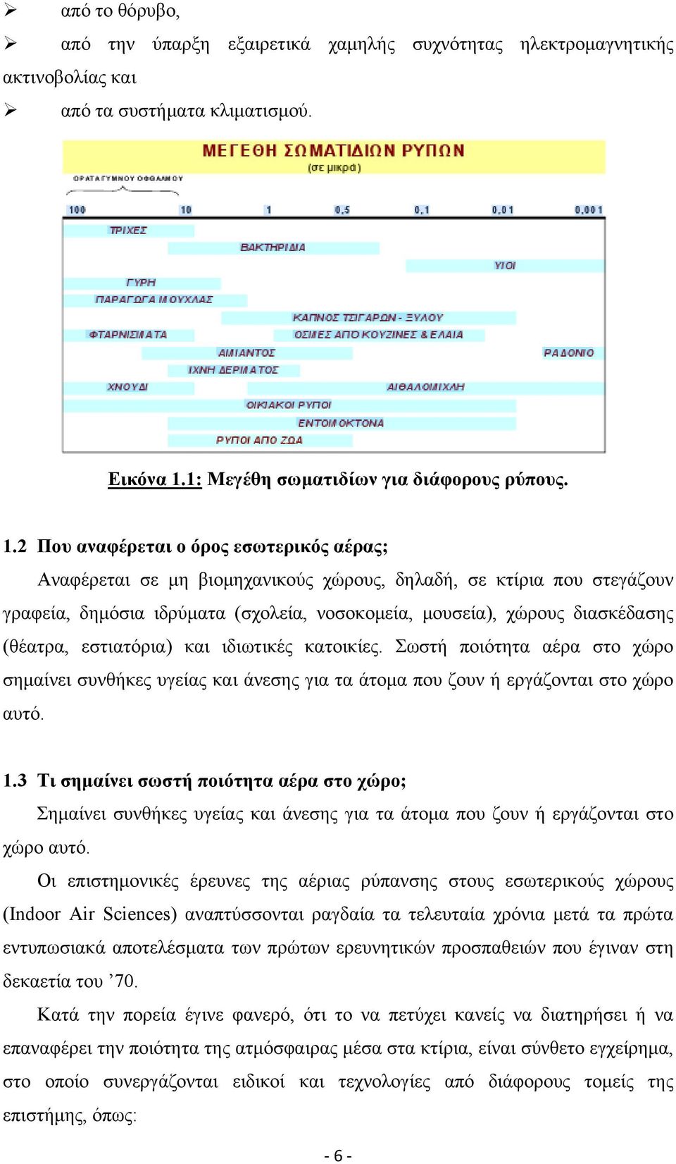 2 Που αναφέρεται ο όρος εσωτερικός αέρας; Αναφέρεται σε μη βιομηχανικούς χώρους, δηλαδή, σε κτίρια που στεγάζουν γραφεία, δημόσια ιδρύματα (σχολεία, νοσοκομεία, μουσεία), χώρους διασκέδασης (θέατρα,