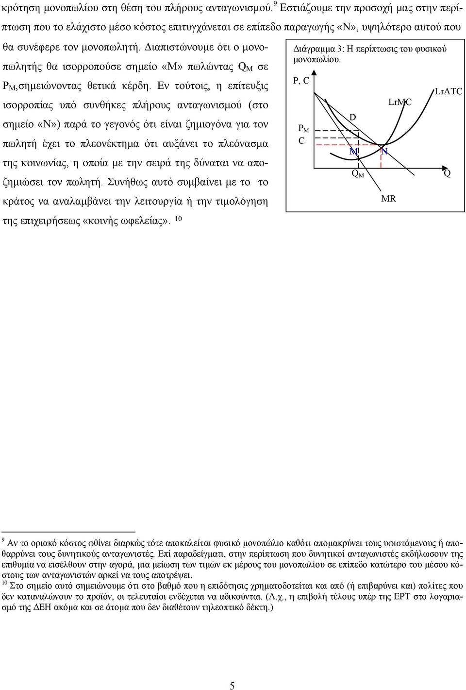 ιαπιστώνουµ ότι ο µονοπωλητής θα ισορροπούσ σηµίο «Μ» πωλώντας Q σ,σηµιώνοντας θτικά κέρδη.