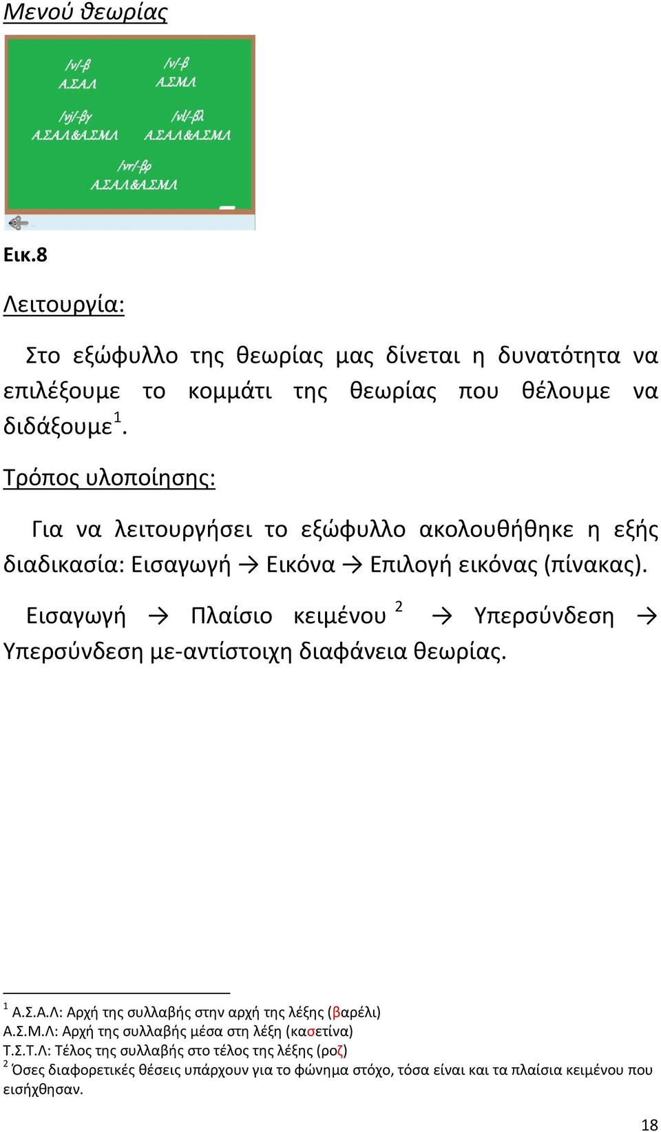 Εισαγωγή Πλαίσιο κειμένου 2 Υπερσύνδεση Υπερσύνδεση με-αντίστοιχη διαφάνεια θεωρίας. 1 Α.Σ.Α.Λ: Αρχή της συλλαβής στην αρχή της λέξης (βαρέλι) Α.Σ.Μ.