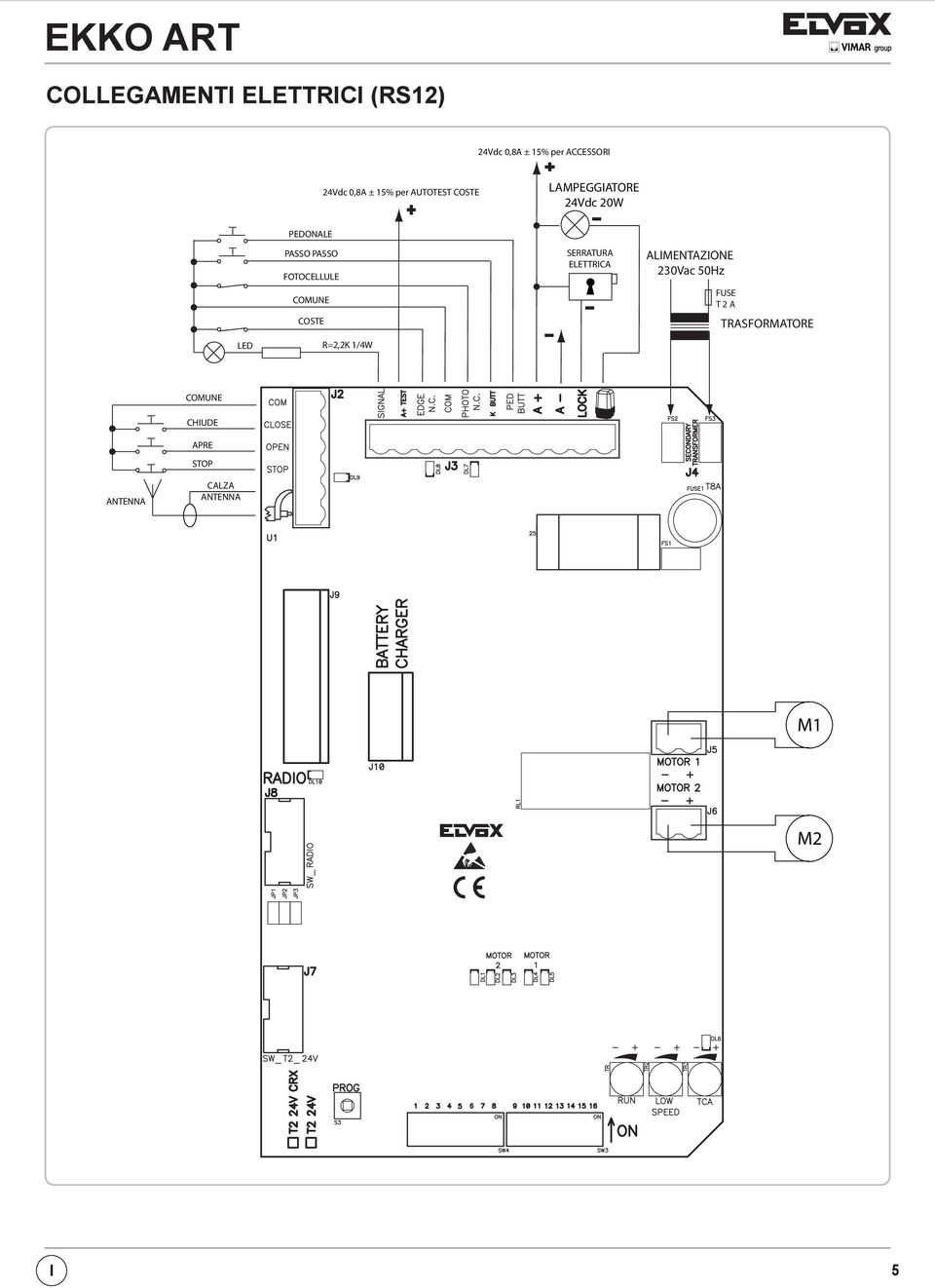 COMUNE COSTE LED R=2,2K 1/4W SERRATURA ELETTRICA ALIMENTAZIONE 230Vac 50Hz