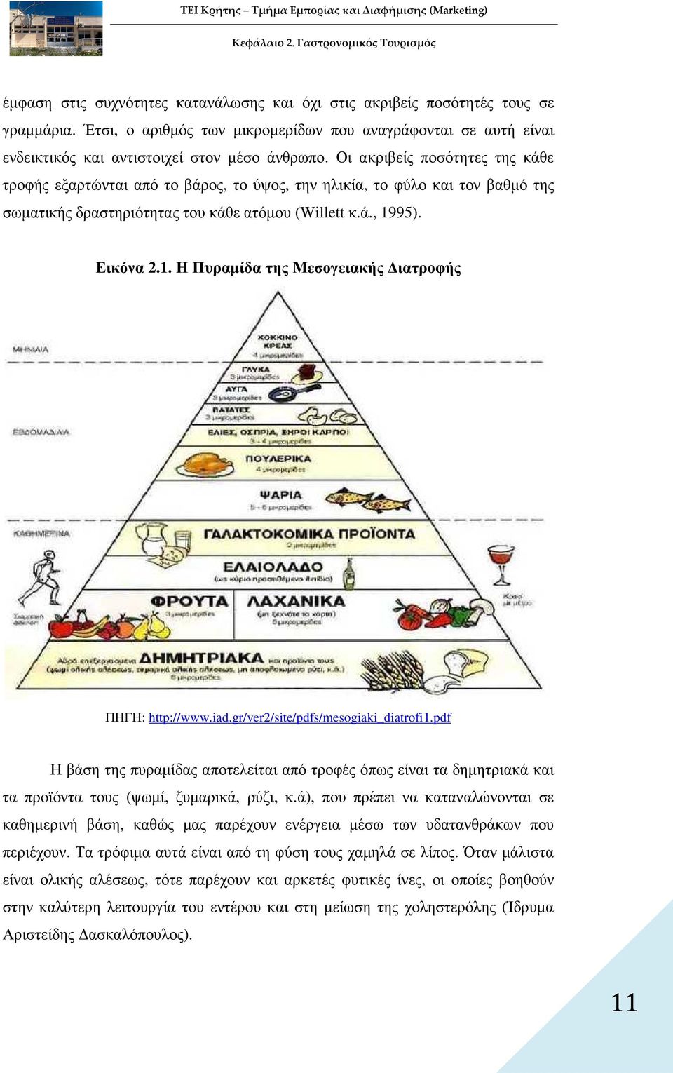 Οι ακριβείς ποσότητες της κάθε τροφής εξαρτώνται από το βάρος, το ύψος, την ηλικία, το φύλο και τον βαθµό της σωµατικής δραστηριότητας του κάθε ατόµου (Willett κ.ά., 19