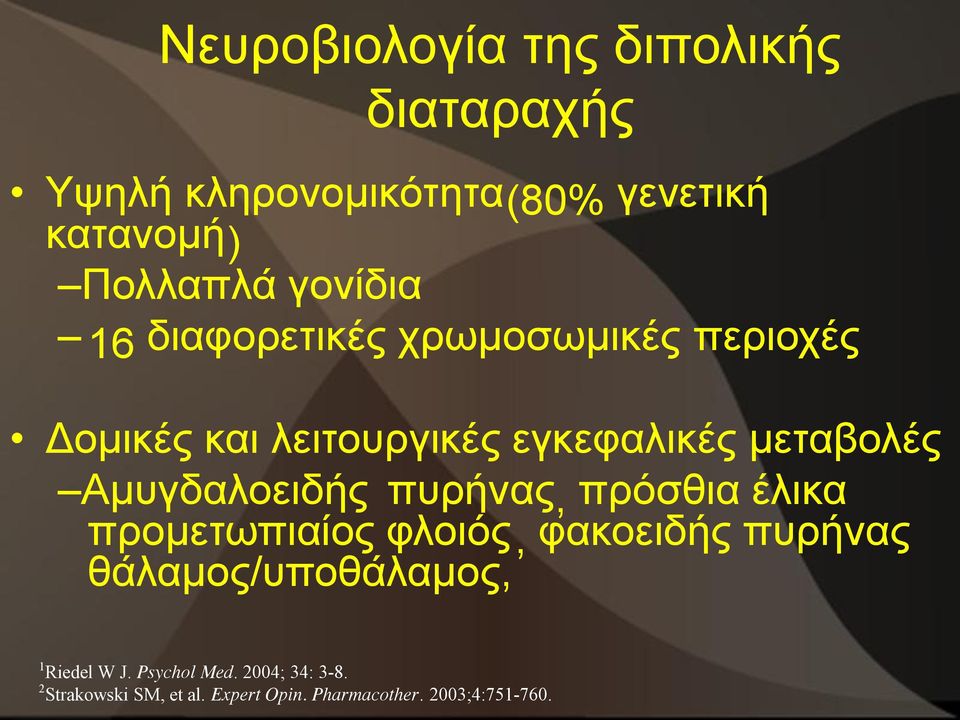 Αμυγδαλοειδής πυρήνας, πρόσθια έλικα προμετωπιαίος φλοιός, φακοειδής πυρήνας θάλαμος/υποθάλαμος, 1