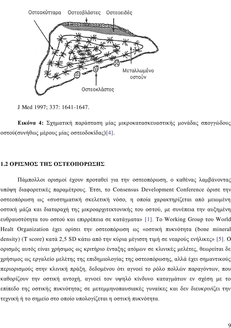 Έτσι, το Consensus Development Conference όρισε την οστεοπόρωση ως «συστηματική σκελετική νόσο, η οποία χαρακτηρίζεται από μειωμένη οστική μάζα και διαταραχή της μικροαρχιτεκτονικής του οστού, με