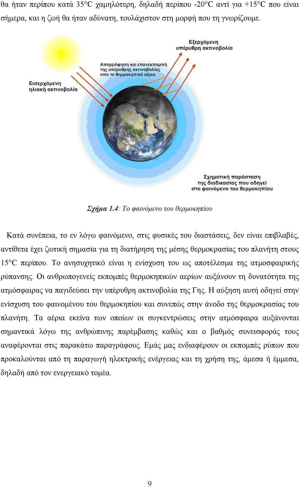 στους 15 C περίπου. Το ανησυχητικό είναι η ενίσχυση του ως αποτέλεσμα της ατμοσφαιρικής ρύπανσης.