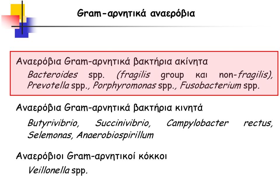 , Fusobacterium spp.