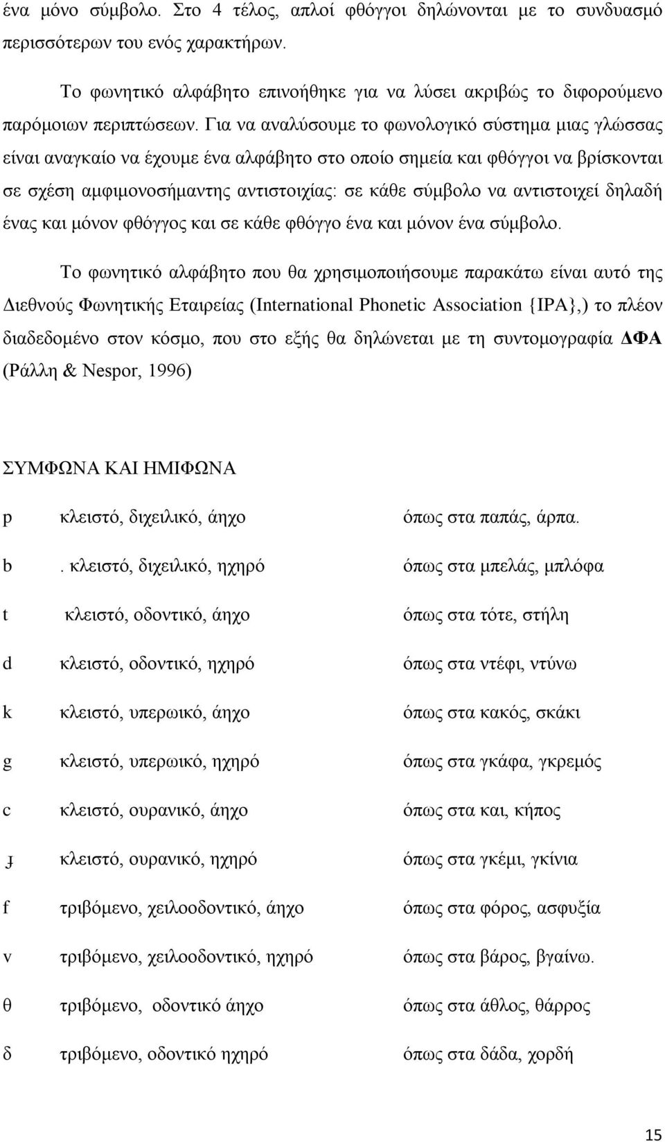 αντιστοιχεί δηλαδή ένας και μόνον φθόγγος και σε κάθε φθόγγο ένα και μόνον ένα σύμβολο.