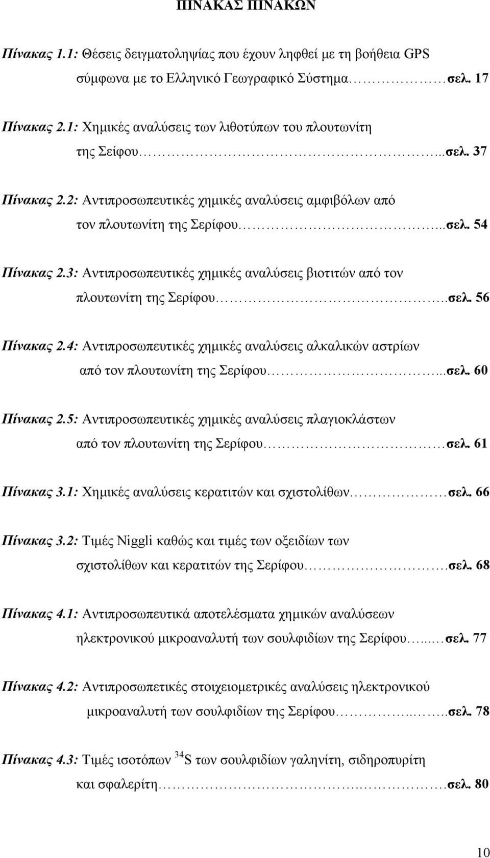 3: Αντιπροσωπευτικές χημικές αναλύσεις βιοτιτών από τον πλουτωνίτη της Σερίφου..σελ. 56 Πίνακας 2.4: Αντιπροσωπευτικές χημικές αναλύσεις αλκαλικών αστρίων από τον πλουτωνίτη της Σερίφου...σελ. 60 Πίνακας 2.