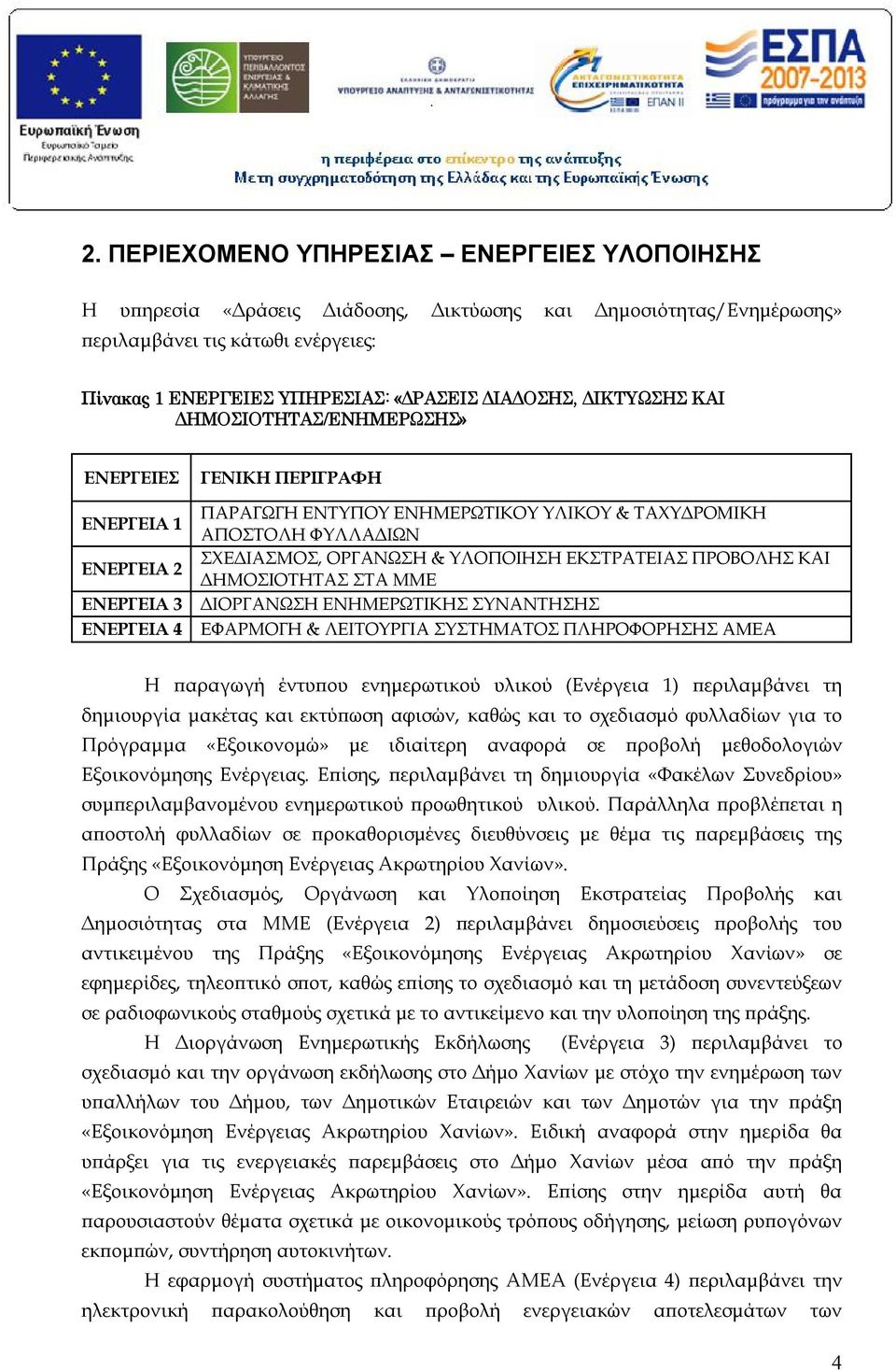 ΟΡΓΑΝΩΣΗ & ΥΛΟΠΟΙΗΣΗ ΕΚΣΤΡΑΤΕΙΑΣ ΠΡΟΒΟΛΗΣ ΚΑΙ ΔΗΜΟΣΙΟΤΗΤΑΣ ΣΤΑ ΜΜΕ ΔΙΟΡΓΑΝΩΣΗ ΕΝΗΜΕΡΩΤΙΚΗΣ ΣΥΝΑΝΤΗΣΗΣ ΕΦΑΡΜΟΓΗ & ΛΕΙΤΟΥΡΓΙΑ ΣΥΣΤΗΜΑΤΟΣ ΠΛΗΡΟΦΟΡΗΣΗΣ ΑΜΕΑ Η παραγωγή έντυπου ενημερωτικού υλικού