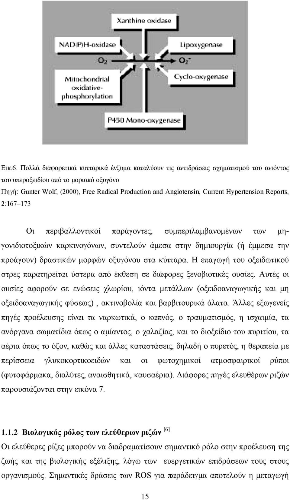 Current Hypertension Reports, 2:167 173 Οι περιβαλλοντικοί παράγοντες, συµπεριλαµβανοµένων των µηγονιδιοτοξικών καρκινογόνων, συντελούν άµεσα στην δηµιουργία (ή έµµεσα την προάγουν) δραστικών µορφών