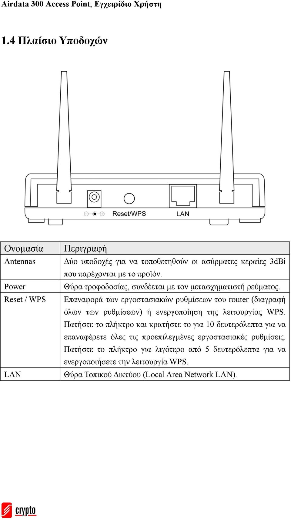 Επαναφορά των εργοστασιακών ρυθµίσεων του router (διαγραφή όλων των ρυθµίσεων) ή ενεργοποίηση της λειτουργίας WPS.