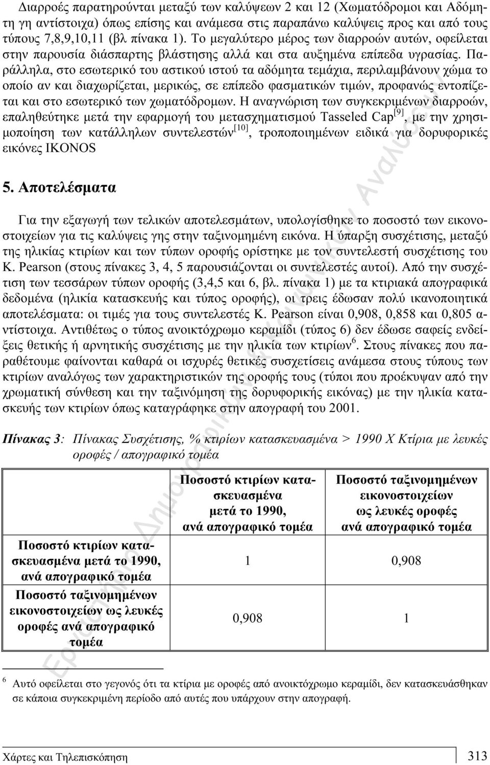 Παράλληλα, στο εσωτερικό του αστικού ιστού τα αδόμητα τεμάχια, περιλαμβάνουν χώμα το οποίο αν και διαχωρίζεται, μερικώς, σε επίπεδο φασματικών τιμών, προφανώς εντοπίζεται και στο εσωτερικό των