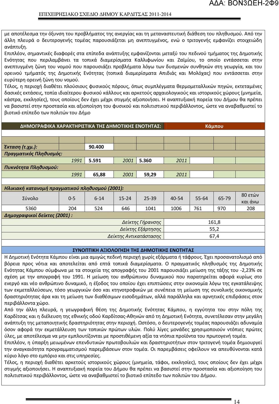 Επιπλέον, σημαντικές διαφορές στα επίπεδα ανάπτυξης εμφανίζονται μεταξύ του πεδινού τμήματος της Δημοτικής Ενότητας που περιλαμβάνει τα τοπικά διαμερίσματα Καλλιφωνίου και Ζαϊμίου, το οποίο