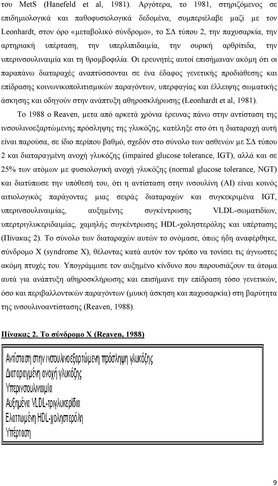 υπέρταση, την υπερλιπιδαιµία, την ουρική αρθρίτιδα, την υπερινσουλιναιµία και τη θροµβοφιλία.