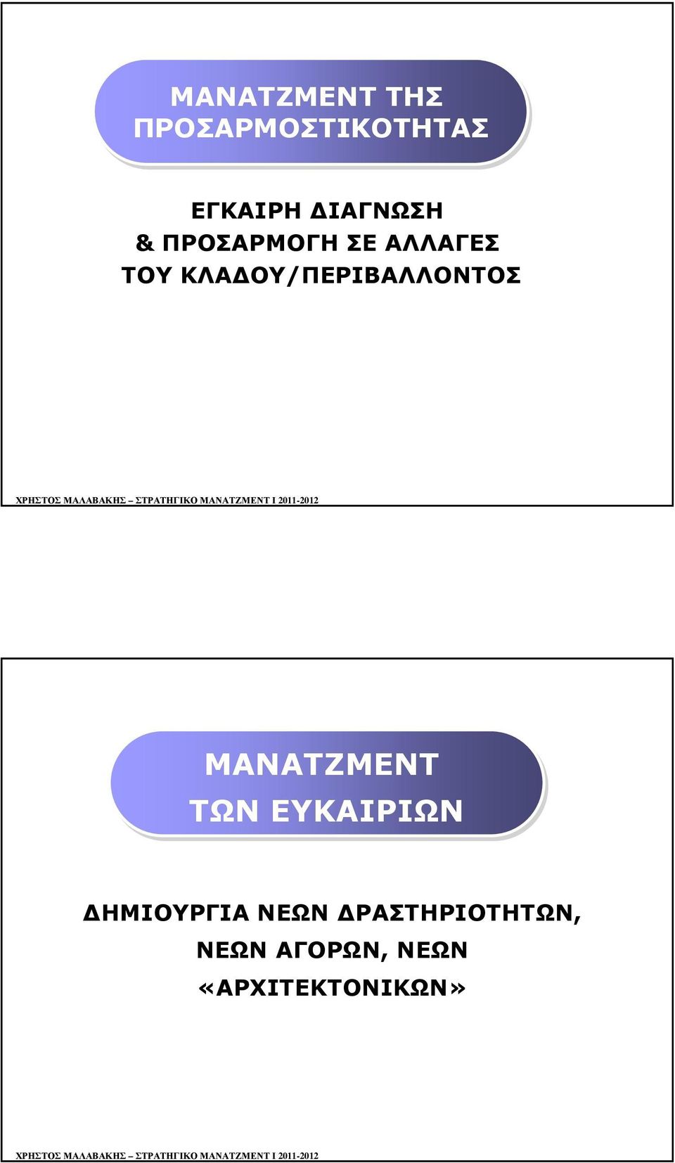 ΟΥ/ΠΕΡΙΒΑΛΛΟΝΤΟΣ ΜΑΝΑΤΖΜΕΝΤ ΤΩΝ ΕΥΚΑΙΡΙΩΝ