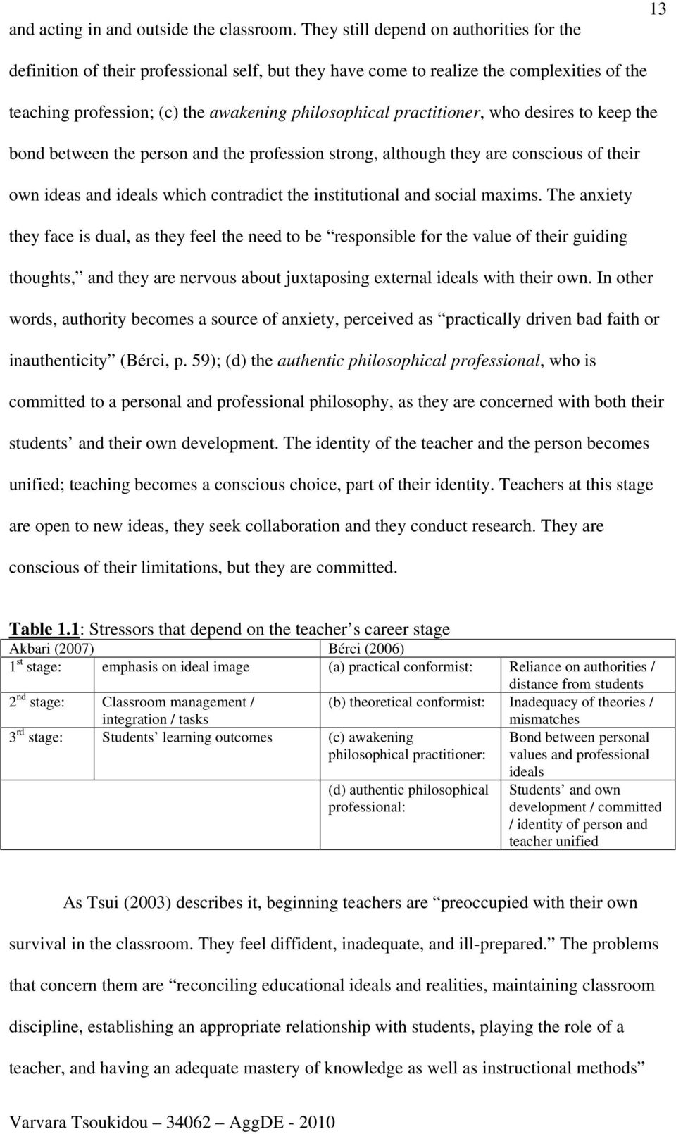 practitioner, who desires to keep the bond between the person and the profession strong, although they are conscious of their own ideas and ideals which contradict the institutional and social maxims.