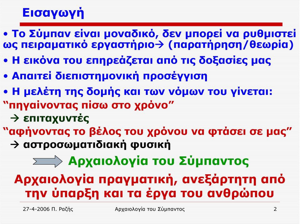 πηγαίνοντας πίσω στο χρόνο επιταχυντές αφήνοντας το βέλος του χρόνου να φτάσει σε μας αστροσωματιδιακή φυσική Αρχαιολογία