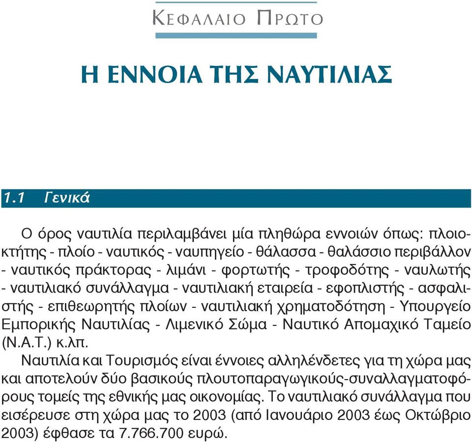 τροφοδότης - ναυλωτής - ναυτιλιακό συνάλλαγμα - ναυτιλιακή εταιρεία - εφοπλιστής - ασφαλιστής - επιθεωρητής πλοίων - ναυτιλιακή χρηματοδότηση - Υπουργείο Εμπορικής Ναυτιλίας - Λιμενικό