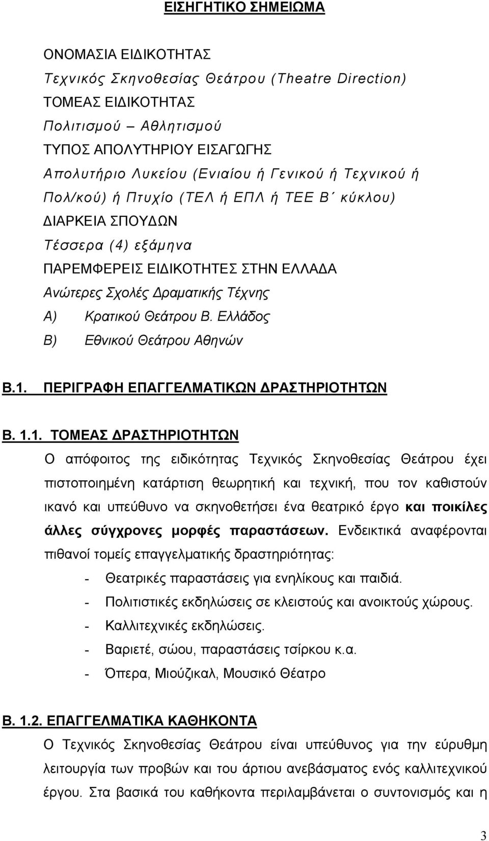 Ελλάδος Β) Εθνικού Θεάτρου Αθηνών Β.1.