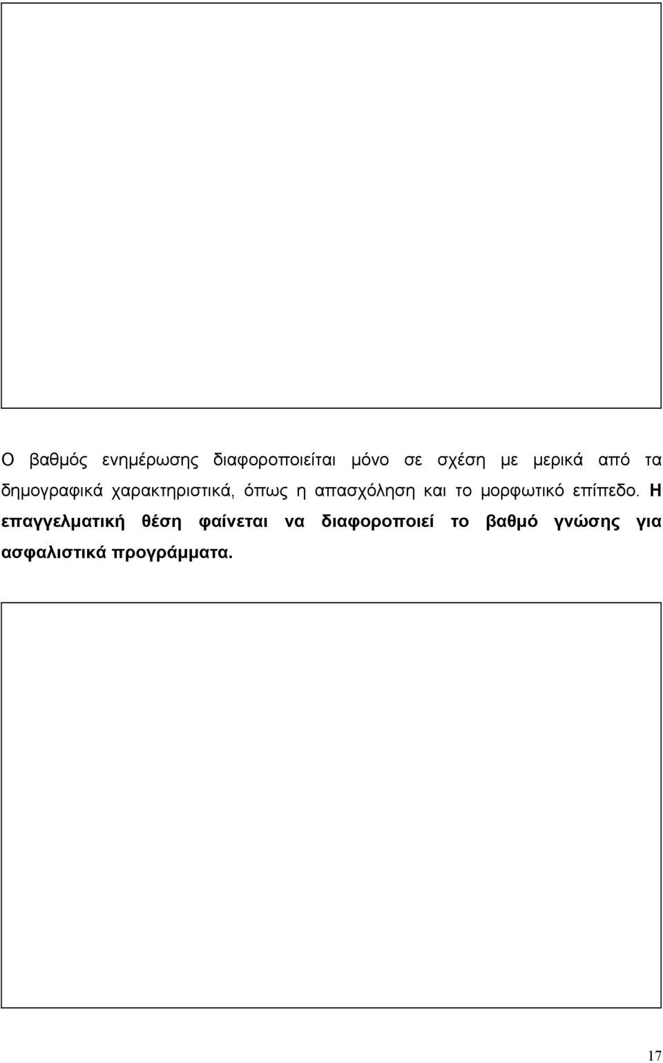 απασχόληση και το µορφωτικό επίπεδο.