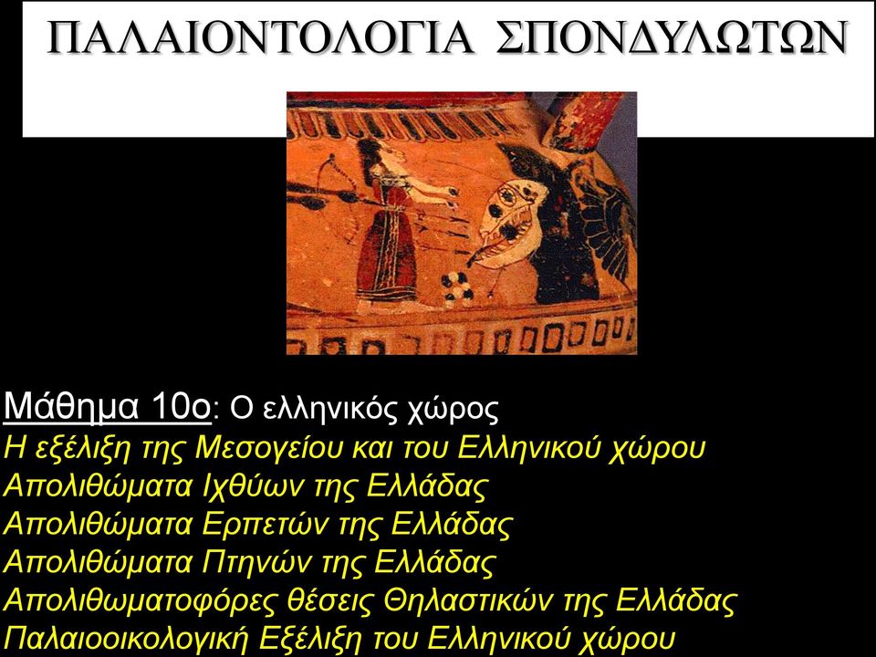 Απολιθώματα Ερπετών της Ελλάδας Απολιθώματα Πτηνών της Ελλάδας