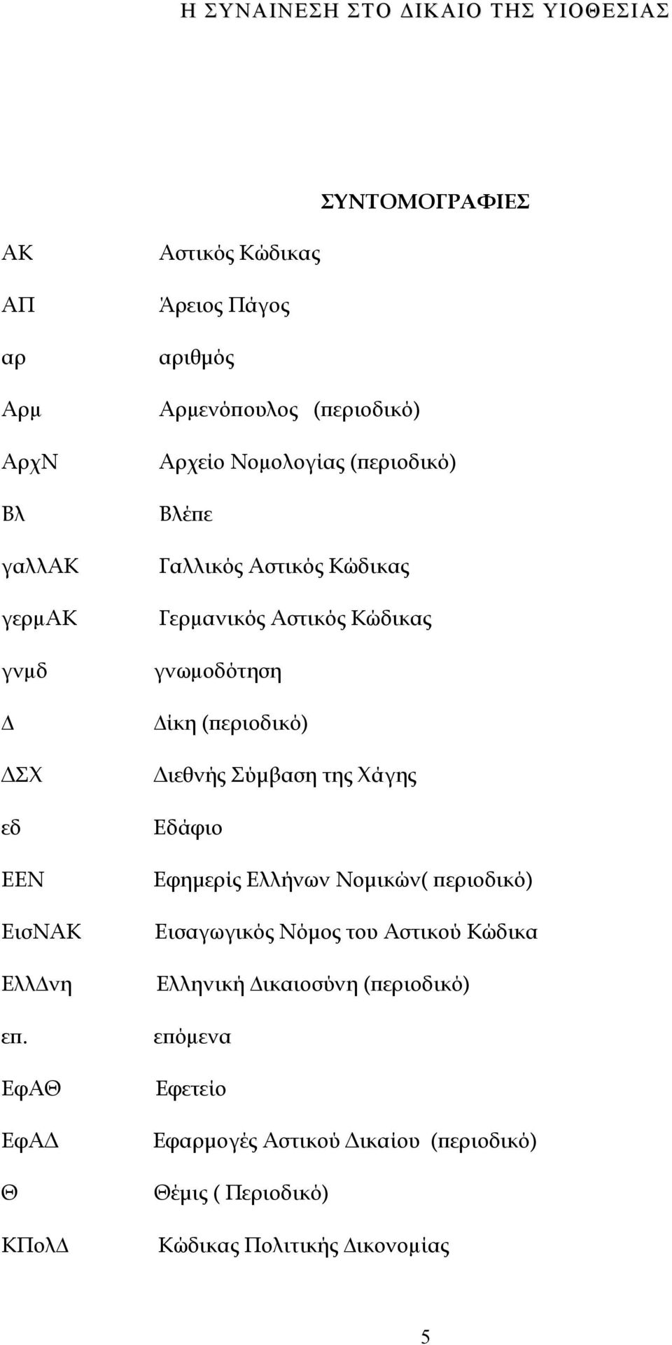 Αστικός Κώδικας Γερµανικός Αστικός Κώδικας γνωµοδότηση ίκη (περιοδικό) Διεθνής Σύμβαση της Χάγης Εδάφιο Εφημερίς Ελλήνων Νομικών(