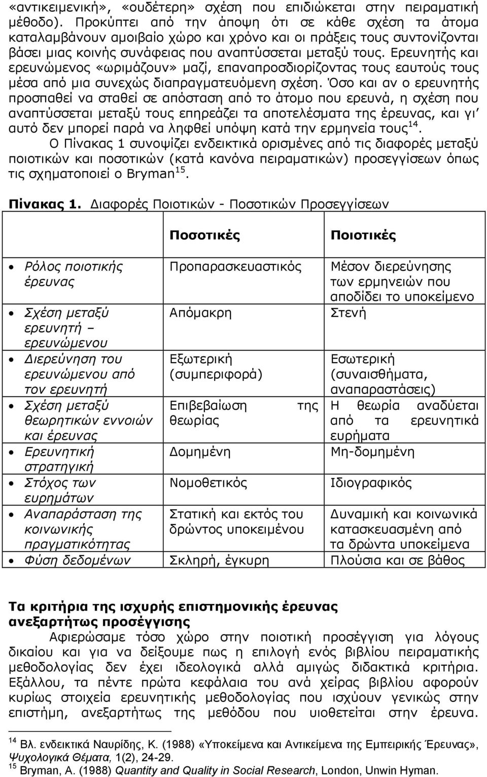 Ερευνητής και ερευνώμενος «ωριμάζουν» μαζί, επαναπροσδιορίζοντας τους εαυτούς τους μέσα από μια συνεχώς διαπραγματευόμενη σχέση.