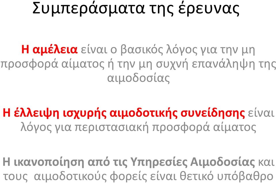 αιμοδοτικής συνείδησης είναι λόγος για περιστασιακή προσφορά αίματος Η