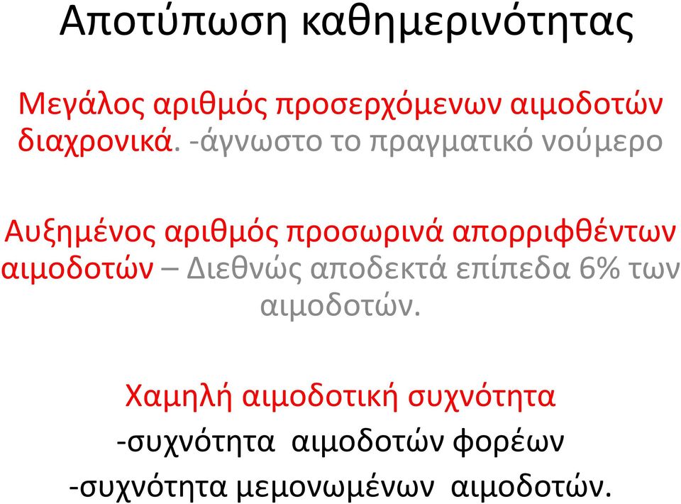 -άγνωστο το πραγματικό νούμερο Αυξημένος αριθμός προσωρινά απορριφθέντων