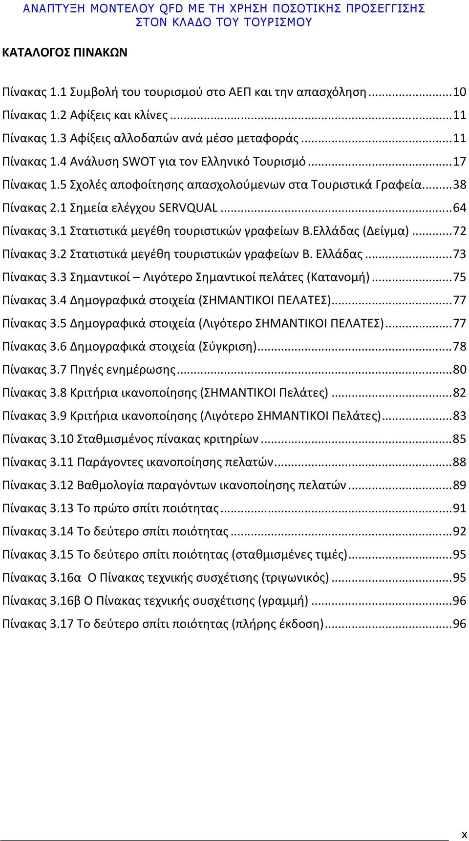 ..72 Πίνακας 3.2 Στατιστικά μεγέθη τουριστικών γραφείων Β. Ελλάδας...73 Πίνακας 3.3 Σημαντικοί Λιγότερο Σημαντικοί πελάτες (Κατανομή)...75 Πίνακας 3.4 Δημογραφικά στοιχεία (ΣΗΜΑΝΤΙΚΟΙ ΠΕΛΑΤΕΣ).