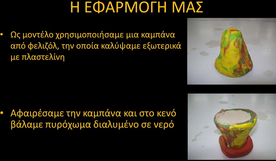 εξωτερικά με πλαστελίνη Αφαιρέσαμε την