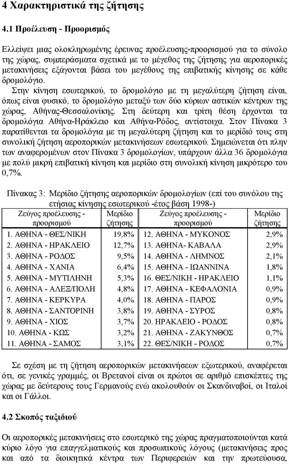 του μεγέθους της επιβατικής κίνησης σε κάθε δρομολόγιο.