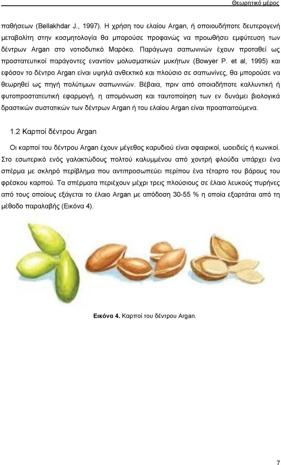 et al, 1995) και εφόσον το δέντρο Argan είναι υψηλά ανθεκτικό και πλούσιο σε σαπωνίνες, θα μπορούσε να θεωρηθεί ως πηγή πολύτιμων σαπωνινών.