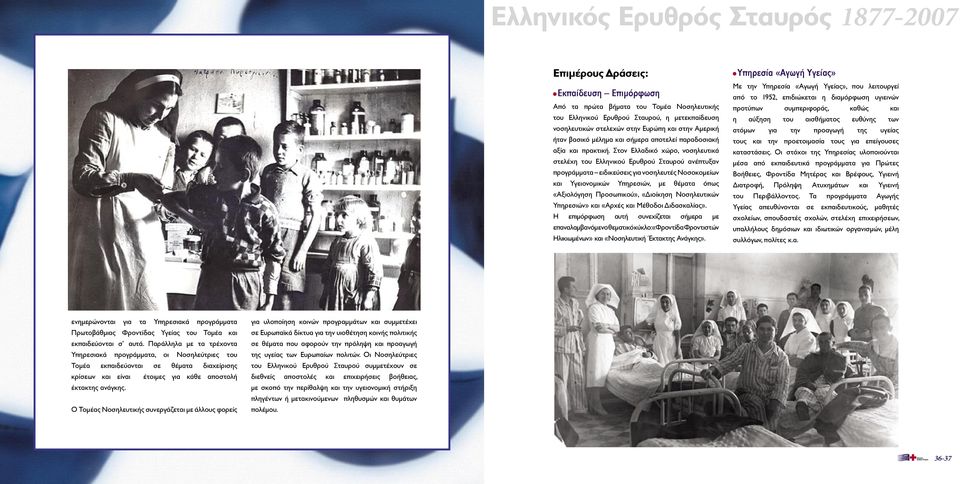 Στον Ελλαδικό χώρο, νοσηλευτικά στελέχη του Ελληνικού Ερυθρού Σταυρού ανέπτυξαν προγράµµατα ειδικεύσεις για νοσηλευτές Νοσοκοµείων και Υγειονοµικών Υπηρεσιών, µε θέµατα όπως «Αξιολόγηση Προσωπικού»,