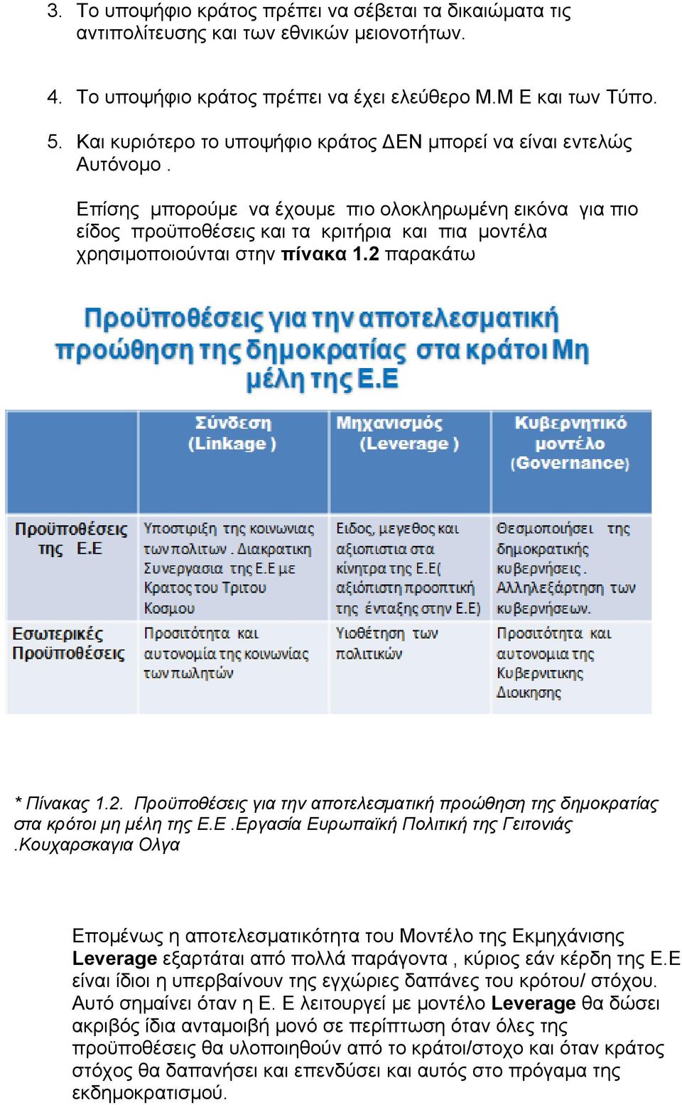 Επίσης μπορούμε να έχουμε πιο ολοκληρωμένη εικόνα για πιο είδος προϋποθέσεις και τα κριτήρια και πια μοντέλα χρησιμοποιούνται στην πίνακα 1.2 