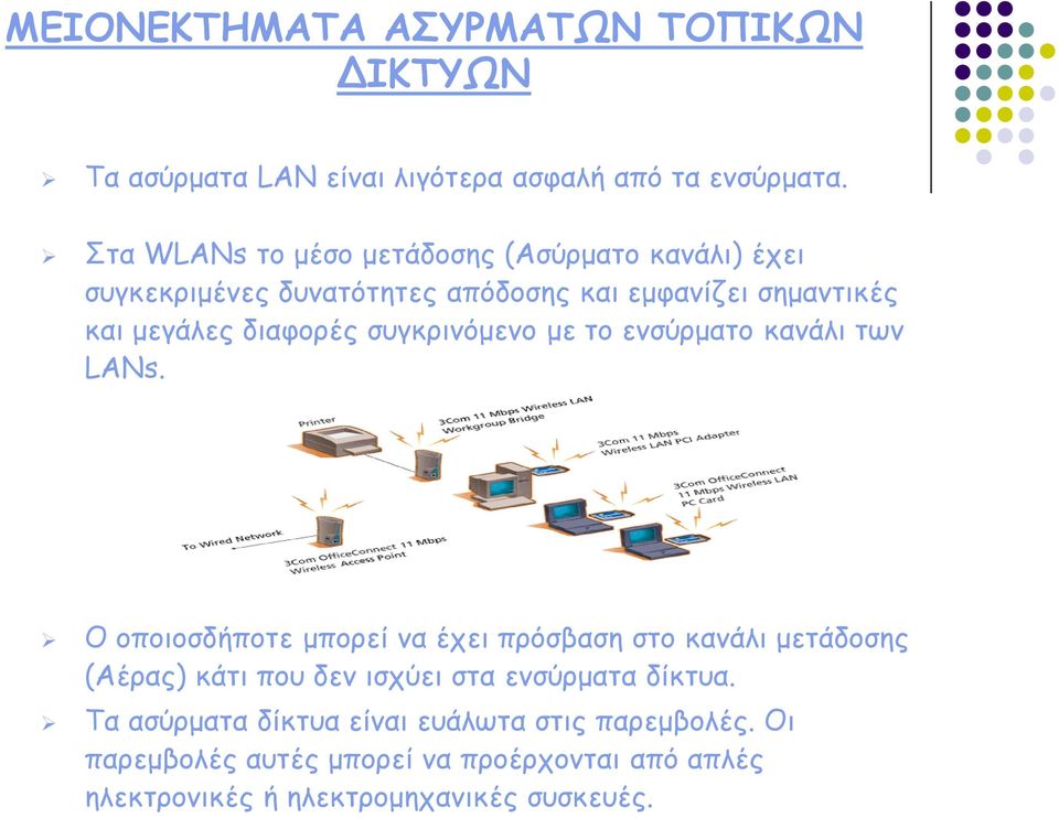 συγκρινόμενο με το ενσύρματο κανάλι των LANs.