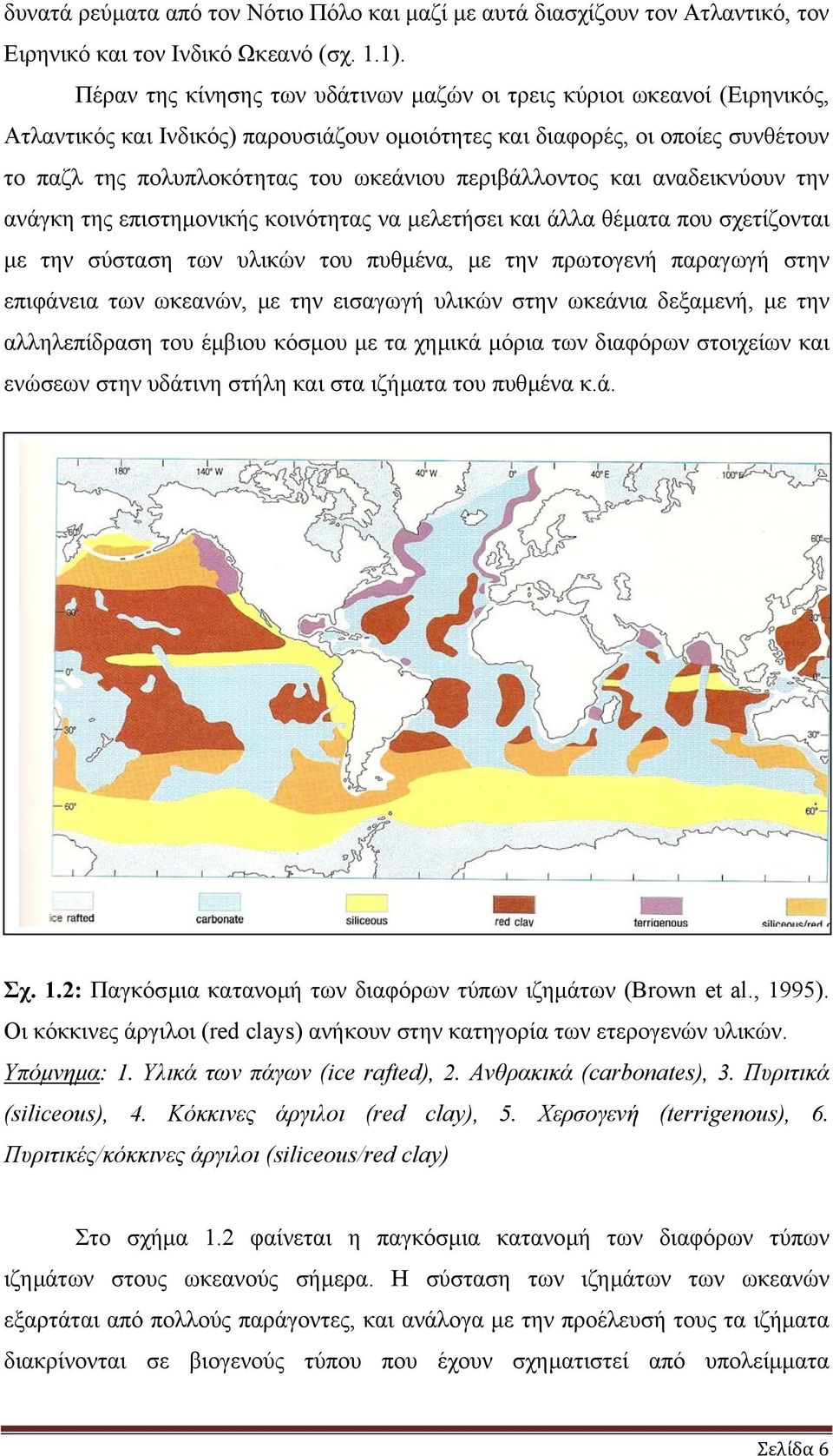 περιβάλλοντος και αναδεικνύουν την ανάγκη της επιστηµονικής κοινότητας να µελετήσει και άλλα θέµατα που σχετίζονται µε την σύσταση των υλικών του πυθµένα, µε την πρωτογενή παραγωγή στην επιφάνεια των