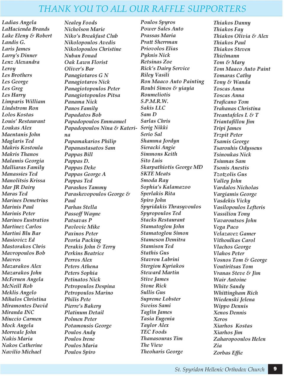 Kostoula Makris Thanos Malamis Georgia Malliaras Family Manassies Ted Manolitsis Krissa Mar JR Dairy Maras Ted Marines Demetrius Marinis Paul Marinis Peter Marinos Eustratios Martinez Carlos Martini